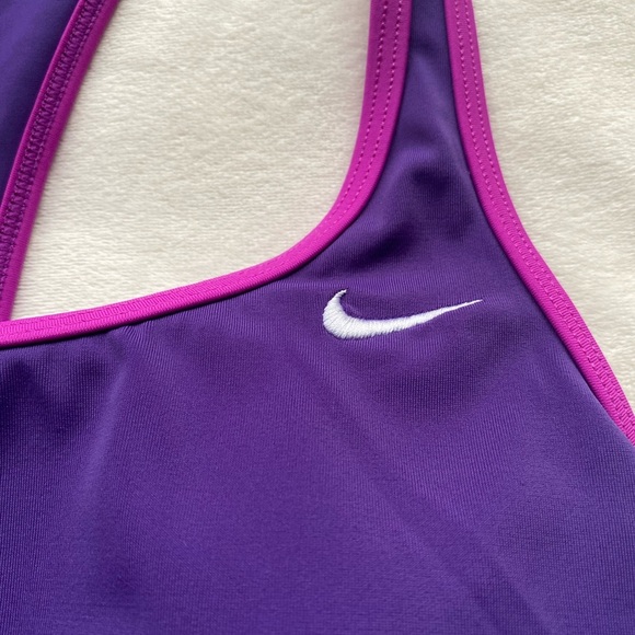 Nike Swimsuit Purple with Pink Trim Size 8 - Picture 10 of 10